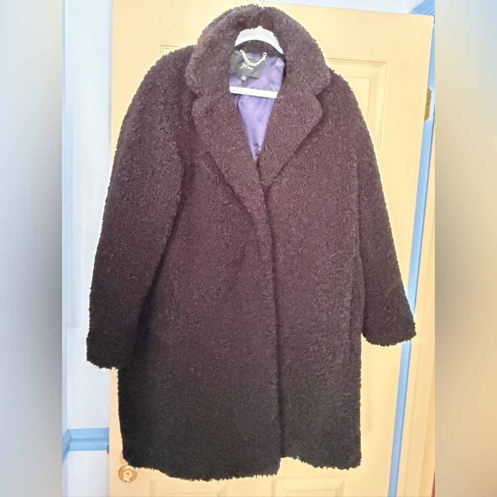 J. Crew Black Teddy Bear Coat